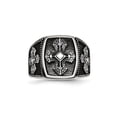 thumbnail image 4 of Mens Textured Antiqued Cross Ring in Stainless Steel, 4 of 7