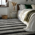 thumbnail image 5 of Pentantan 8ft x 10ft Shag Area Rugs for Living Room, Modern Stripe Fluffy Bedroom Carpet, Black & Gray, 5 of 7