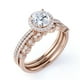 thumbnail image 4 of JeenMata Anillo de Bodas de Tres Diamantes y Moissanita de Corte Redondo Clásico de 1,5 Quilates Engastado en Oro Rosa de 10 K, 4 of 6