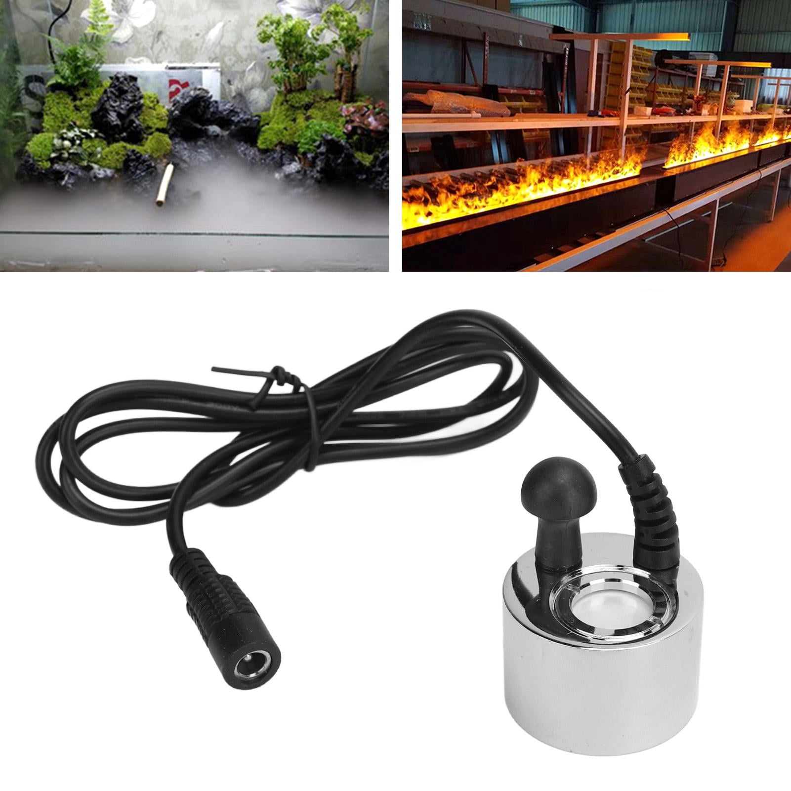 Yajisi Ultrasonic Mist Maker Copper Single Head Fog Machine, DC24V 350mL/H High Output, for Pond Fireplace Landscape Humidification, 5.91x3.94x1.57in