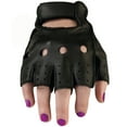 thumbnail image 2 of Z1R 243 Womens Fingerless Leather Motorcycle Half Gloves Black XXL, 2 of 3
