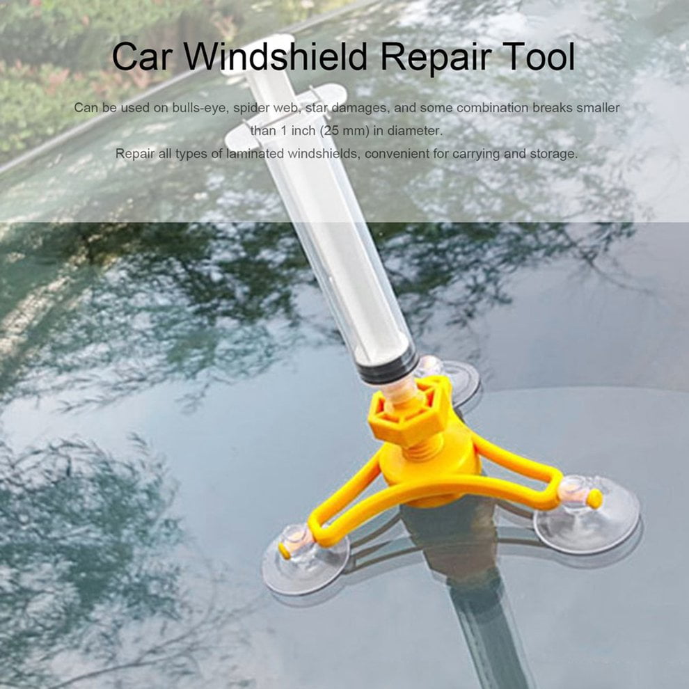 Car Windshield Repair Tool Set With Vacuum For Glass Windscreen Repair