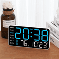 thumbnail image 5 of "Reloj De Pared Digital Con Alarmas Y Calendario, termómetro Belug, Negro Azul ", 5 of 5