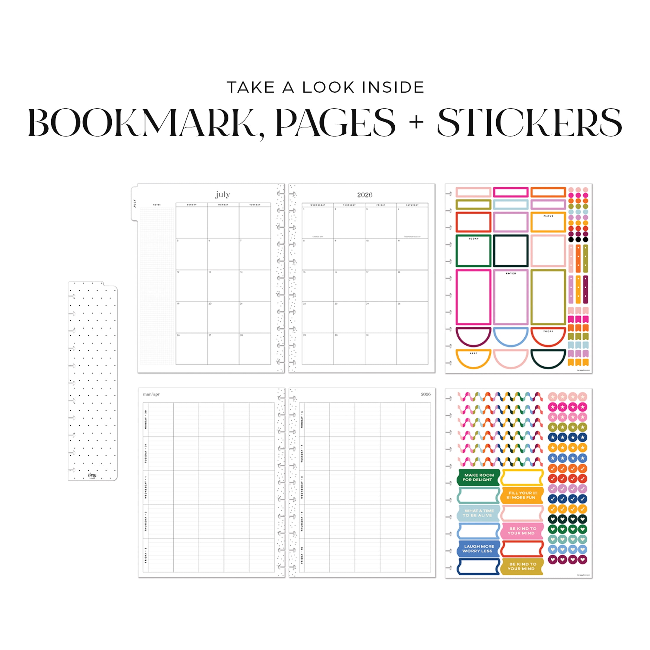 Happy Planner Monthly and Weekly Big Planner (8.5” x 11”) Mixed Brights Simply Teacher 12-Month July 2026 - June 2027, disc bound system