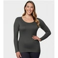thumbnail image 5 of 32 Degrees Womens Cozy Heat Scoop-Neck Top Heather Charcoal XL, 5 of 5