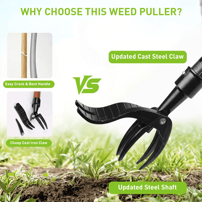 Stand-Up Weed Puller with 4-Claw Steel Head, 44-Inch photo 7