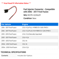 thumbnail image 2 of Fuel Injector Connector - Compatible with 2006 - 2017 Ford Fusion 2007 2008 2009 2010 2011 2012 2013 2014 2015 2016, 2 of 2