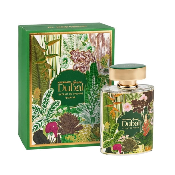 Perfume Al Haramain Green Dubai, aerosol EDP unisex de 100 ml