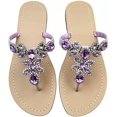 thumbnail image 1 of Rhinestone Sandals Women's Flat Sandals Flip Flop Jeweled Sandals, 1 of 2