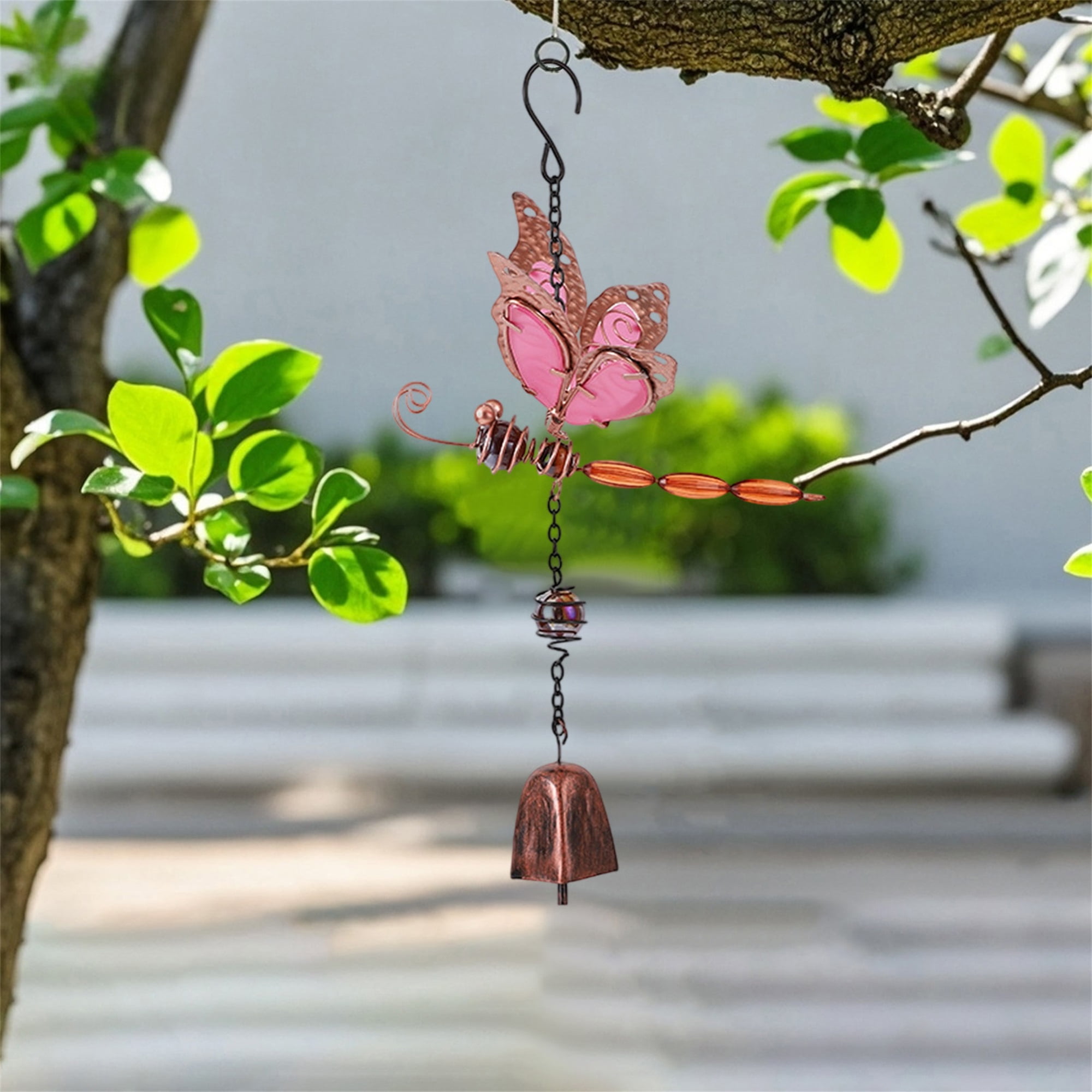 nvzhuang Solar Dragonfly Wind Chimes for Outside Creative Wind Spinners Hanging Decor for Home Garden Patio