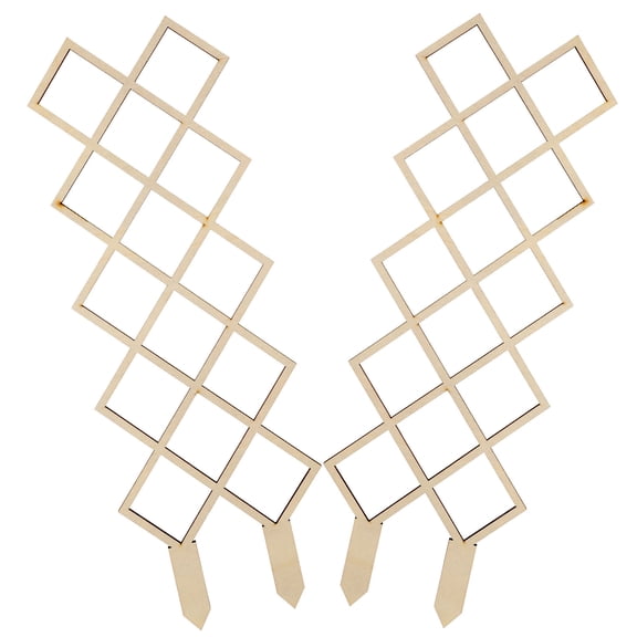 OUNONA Set of 2 Wooden Plant Trellises for Climbing Plants, Khaki Garden Support Stands for Outdoor and Indoor Display