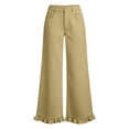 thumbnail image 5 of Women's High Waist Wide Leg Pants With Ruffle Hem Casual Loose Flared Trousers With Pockets, 5 of 5