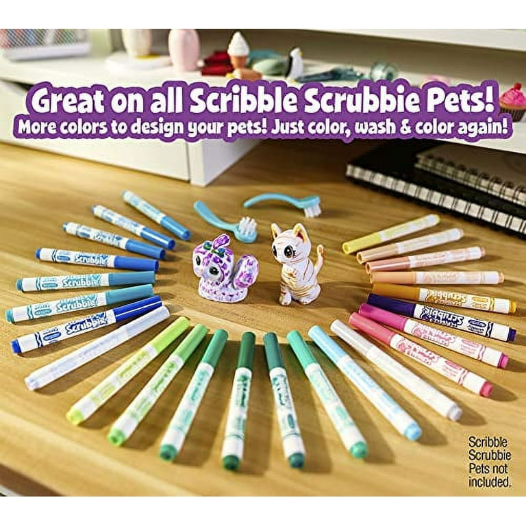 Crayola Scribble Scrubbie Pets Marker Set, 24 Washable Markers for Kids, Gifts for Boys & Girls [ Exclusive]