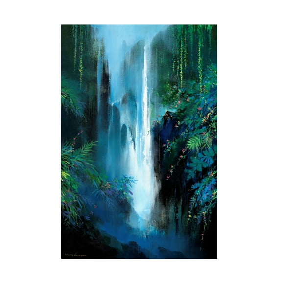 Canvas Wall Art - Thomas Leung 'Inside The Falls' Wall Art for Living Room, Bedroom, or Office Décor by Trademark Fine Art - 12 x 19 Inches