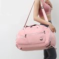 thumbnail image 3 of Qarigey Bolsa de gimnasio Unisex para Fitness, bolsa de viaje portátil para exteriores, compartimentos impermeables, de hombro de tela Oxford Bolsas de mensajero y de hombro Rosado, 3 of 6