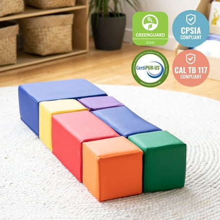 ECR4Kids SoftZone Big Foam Building Blocks, Assorted, 7-Piece