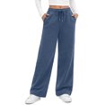 thumbnail image 3 of Fantaslook Womens Sweatpants Baggy Fleece Lined Wide Leg Sweatpants Drawstring Warm Lounge Pants with Pockets, 3 of 9