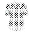 thumbnail image 4 of Olyvenn Women's Plus Size Henley Shirts Polka Dot Print Summer Tops Buttons Crewneck Pleated Buttons Up Tunics White L, 4 of 6