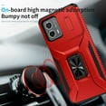 thumbnail image 2 of Phone Case for Motorola Moto G Stylus 5G 2025 with Sliding Camera Cover, with 360° + 100° Free Rotation Metal Finger Ring Bracket, Fit Magnet Car Mount, 2 In 1 Cover for Moto G Stylus 5G 2025, Red, 2 of 8