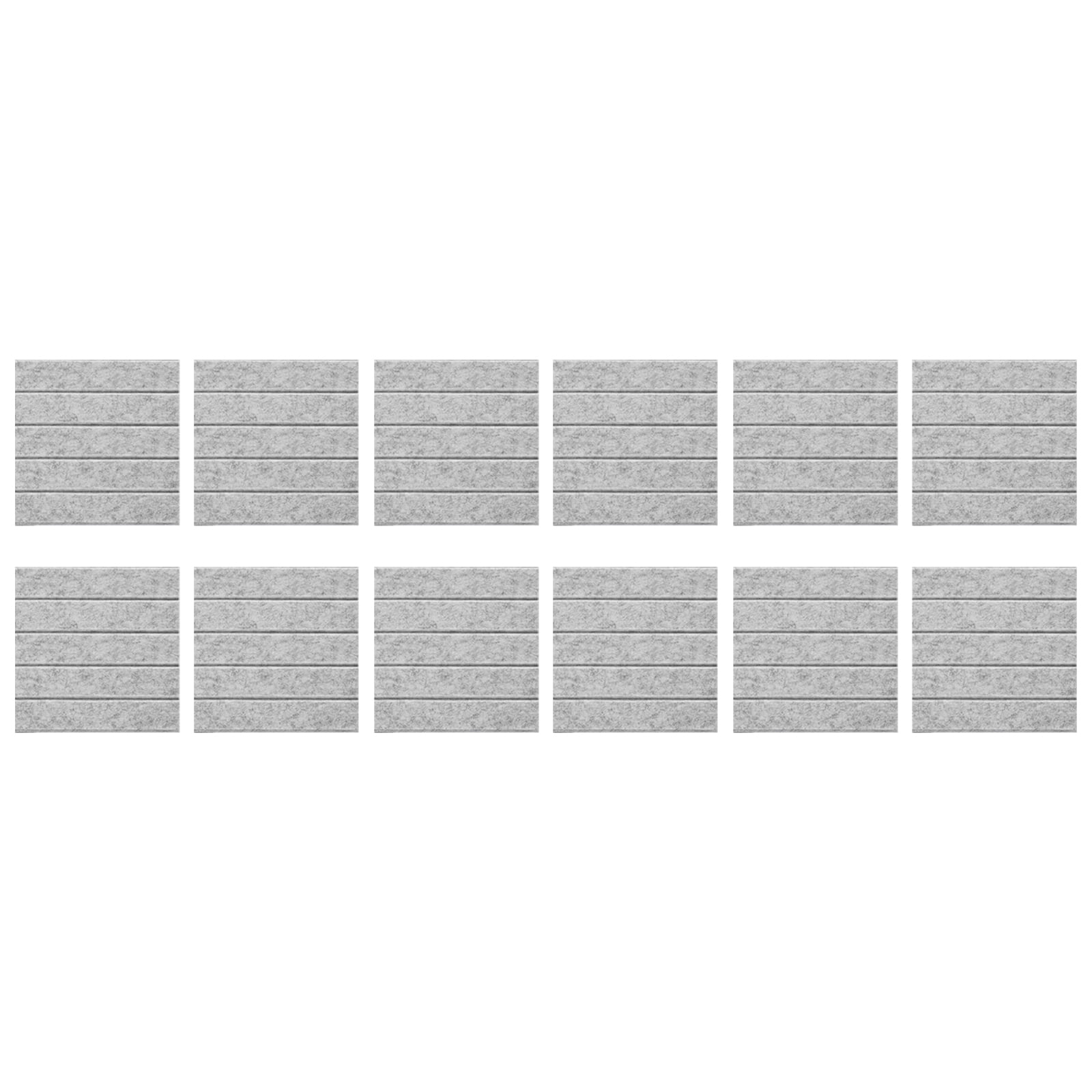 URTERYSER Pack of 12 Soundproof Foam Panels Wall Self Adhesive Acoustic Tiles Polyester Texture Perfect for Studios and Home Wall Silver Gray