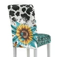 thumbnail image 2 of Xoenoiee Sunflower Cow Leopard Print Dining Room Chair Covers Slipcovers, Spandex Super Fit Stretch Removable Washable Kitchen Parsons Chair Covers Protector for Dining Room, Hotel, Ceremony, 1 Pack, 2 of 7
