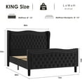 thumbnail image 4 of Sersper Upholstered Bed Frame Full Size, Platform Bed Base with Velvet Headboard & Footboard, Wingback Upholstered Bed Frame Mattress Foundation, No Box Spring Needed, Black, 4 of 7