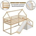 thumbnail image 4 of Bellemave Twin over Twin House Bunk Bed with Slide and Storage Staircase Playhouse Loft Bed Floor Bunk Bed Frame with Guardrails (Natural Brown), 4 of 10