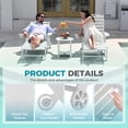 thumbnail image 6 of SUUNYN Outdoor Chaise Lounge Chair with Wheels, HDPE Rolling Patio Pool Lounger, White, 6 of 6