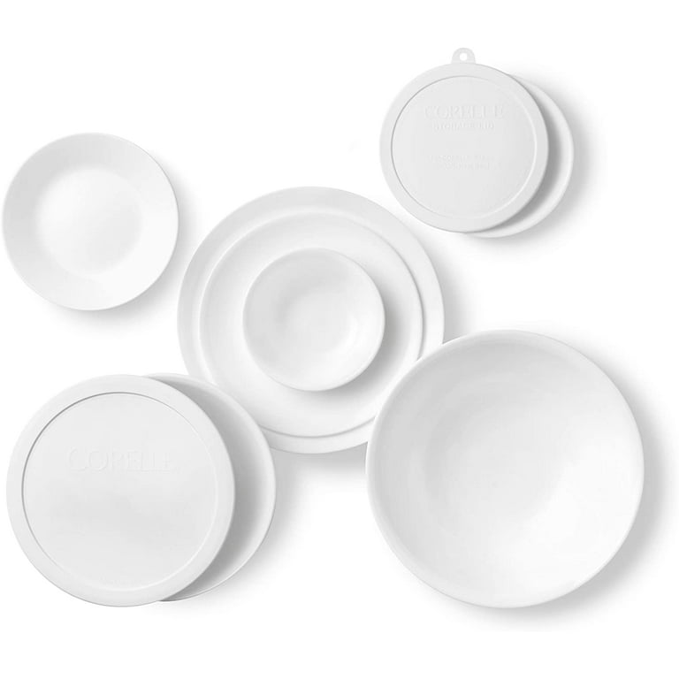 Corelle Service for 12 Chip Resistant Winter Frost White Dinnerware Set 78 Piece made of glass stone