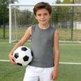 thumbnail image 2 of Krdevn Boys Breathable Mesh Tank Top Sleeveless Crewneck Shirt for Sports and Casual Wear,9-10 Years, 2 of 6