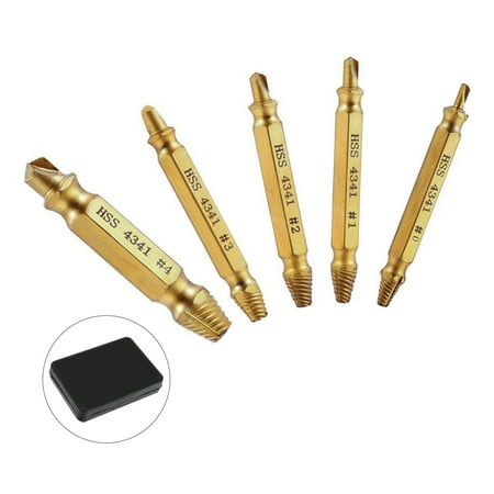 

5pcs High Speed Steel Removal Tools Portable Durable Broken Screw Extractor Set
