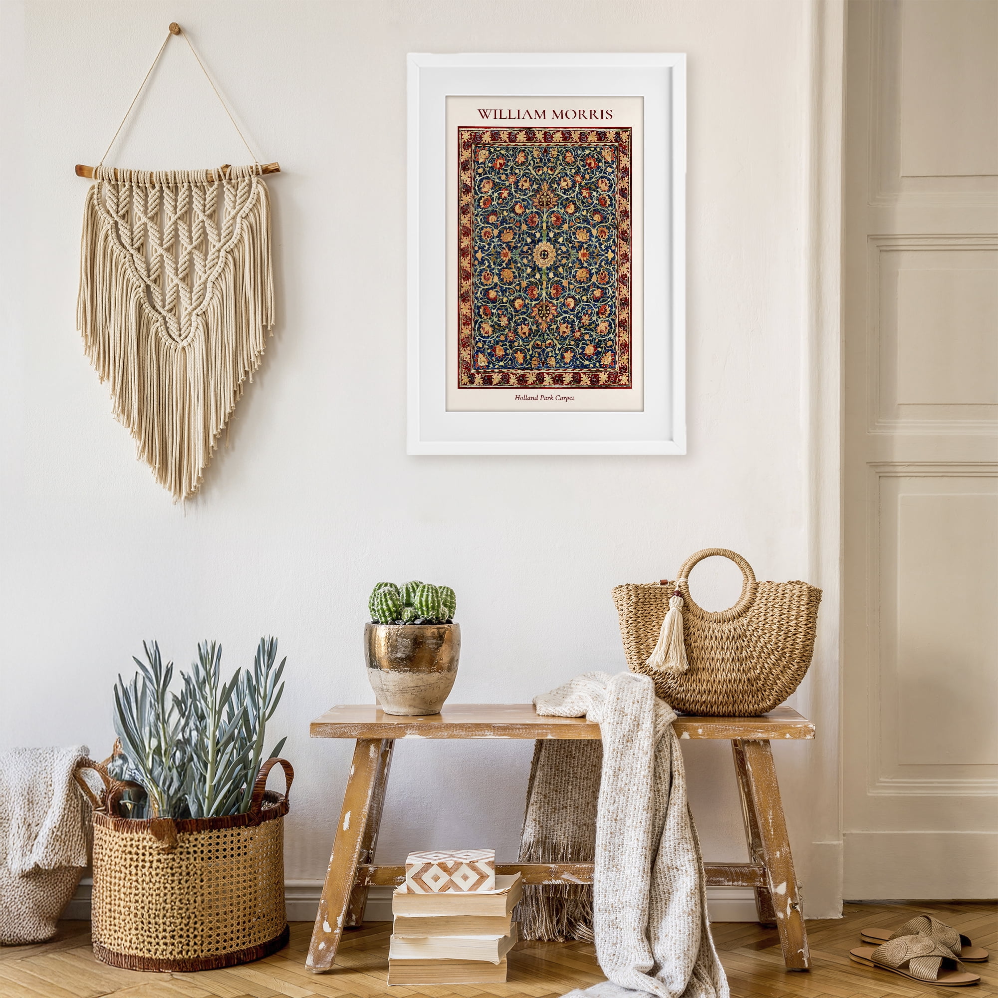 Stupell Industries Holland Park William Morris Design White Framed Print Under Glass, design by Vintage Hustle