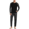 thumbnail image 2 of Kureaily Mens Four Seasons Soft Home Solid Color Shirt Pants Pajama Set Home Service Two Piece Set Sleepwear Lightweight, 2 of 6