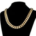 thumbnail image 3 of EOEMY 8mm-18mm Fashion Mens Chain Gold Miami Curb Cuban 316L Stainless Steel Necklace-16mm-11Inch Bracelet-Gold, 3 of 6