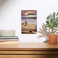 thumbnail image 2 of Carmel Beach, California, Sunset Beach Scene Birch Wood Wall Sign (6x9 Rustic Home Decor, Ready to Hang Art), 2 of 5