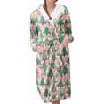 thumbnail image 1 of Women's Fleece Plush Robe Long Warm Plush Bathrobe Loungewear Jacket Printed Comfort Robe, 1 of 5
