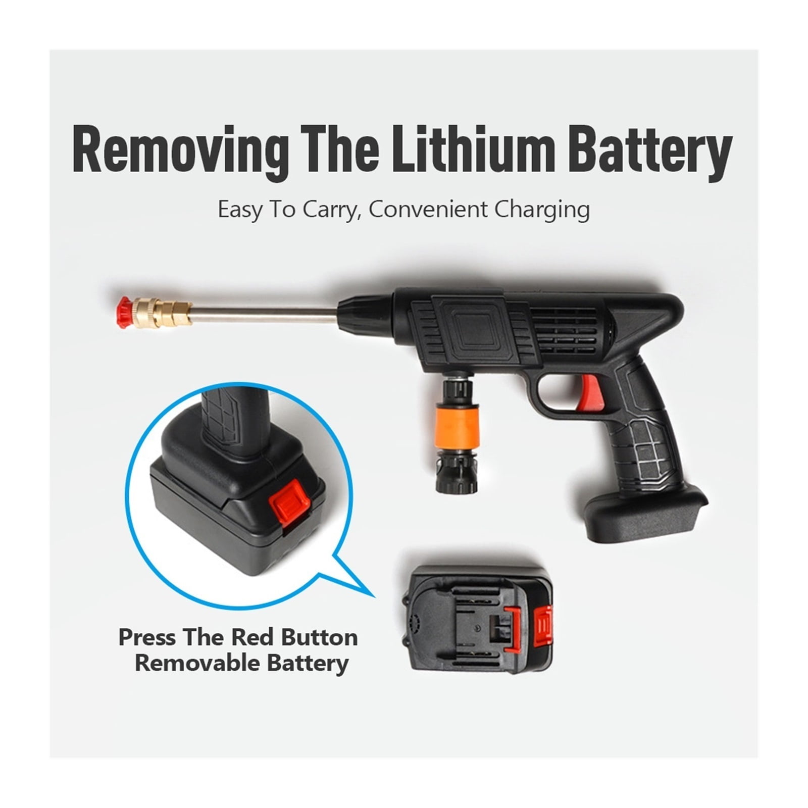 High Pressure Water Gun Electric Car Household Rechargeable Lithium Battery Wireless Spray Washer Cleaner Washing Machin
