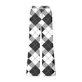 thumbnail image 4 of qolati Men's Plaid Pajamas Pants Elastic Waist Drawstring Cotton Linen Casual Lounge Pjs Trousers Casual Breathable Wide Leg Beach Pants with Pockets, 4 of 5