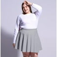 thumbnail image 5 of Women's Plus Size Mini Skater Skirt- Basic Versatile High Waisted Flared Casual Stretchy Skirts Black, 5 of 6