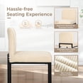 thumbnail image 4 of SUMMIT LIVING 24 inch Bar Stools with Back Set of 2 for Kitchen Dining, Counter Height Chairs, Ivory, 4 of 6