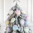 thumbnail image 4 of Adornos navideños de 14 cm con espiral redonda de color rosa y azul para decoración de fiestas navideñas, colgantes para árboles de Navidad, regalos de Año Nuevo para niños, 4 of 5