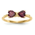thumbnail image 1 of 14k Yellow Gold Rhodolite Bow Ring Birthstone June, 1 of 10