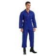 thumbnail image 4 of Doomiva Unisex Men Long Sleeve Mechanic Uniform Workshop Auto Workwear Work Jumpsuit Coverall Royal Blue S, 4 of 7