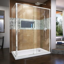 DreamLine Flex 34 1/2 in. D x 56-60 in. W x 72 in. H Semi-Frameless Pivot Shower Enclosure in Chrome