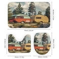 thumbnail image 3 of Camping Trailer Happy Campers 4 Piece Bathroom Rug Set with Shower Curtain Bathroom Sets with Shower Curtain And Rugs 4 Piece Camper Vintage Wood Waterproof Shower Curtain for Bathroom Decor Set, 3 of 8