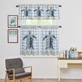 thumbnail image 5 of Kitchen Window Curtains Valance and Tier Set, Ocean Sea Turtle Nautical Rod Pocket Tier Curtains and Valance 3 Piece Set, Summer Lemon Blue Plaid Window Treatment for Bedroom Living Room, 5 of 9