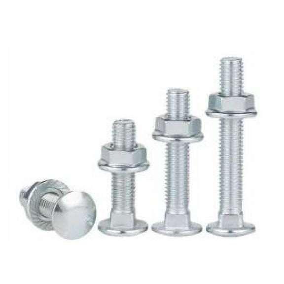 20 Sets Carbon Steel Carriage Bolts and Nuts Kit Round Neck Screw Hardware for Truck Bed Mounting