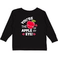 thumbnail image 3 of Inktastic Youre The Apple of My Eye Valentine Pun with Cute Apple Boys or Girls Long Sleeve Toddler T-Shirt, 3 of 5