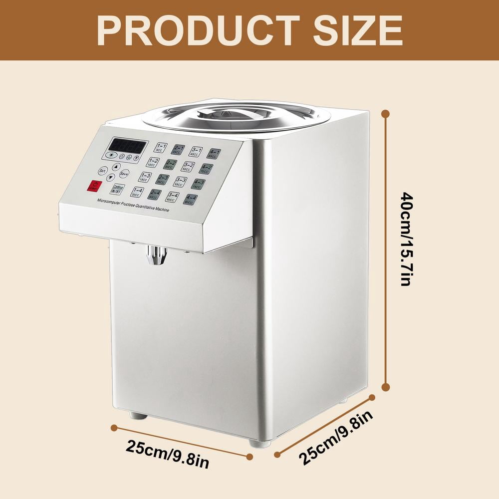 WAASOSCON 110V 300W Electric Fructose Sugar Syrup Quantitative Machine, 25x25x40cm/9.8x9.8x15.8 Inch Fructose Dispenser for Household Use