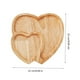thumbnail image 3 of pstuiky Bandeja de madera maciza en forma de corazón Bandeja doble para frutas Bandeja de madera maciza con divisiones, 3 of 6
